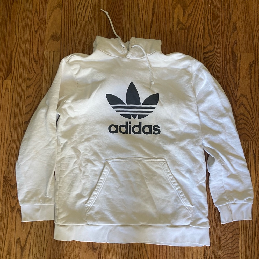 Adidas white hoodie size Large.